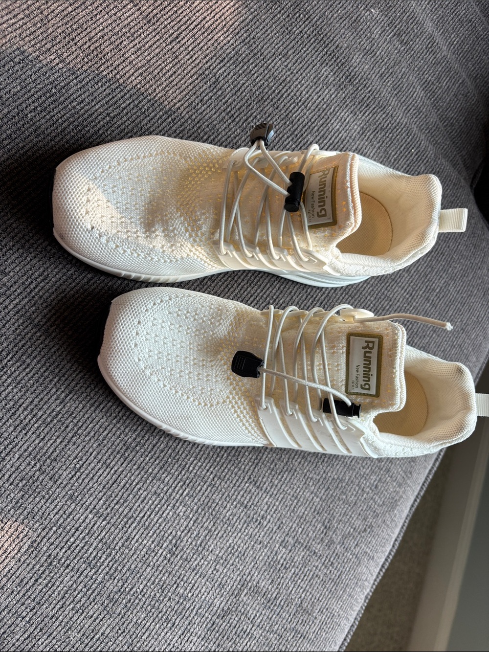 Women’s White Knit Running Sneakers - Lightweight Comfort